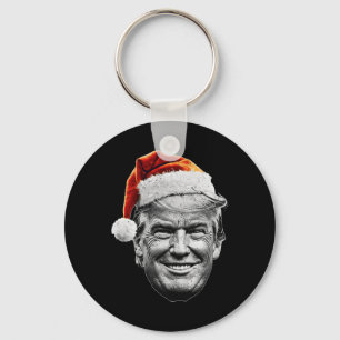 Christmas Trump Face Santa Funny Xmas Meme Men Wom Key Ring