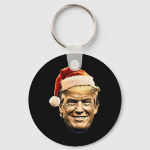 Christmas Trump Face Santa Funny Xmas Meme Men Wom Key Ring