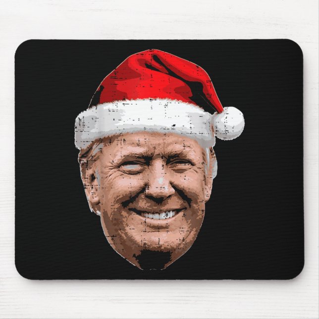 Christmas Trump Face Santa Funny Xmas Meme Men Wom Mouse Pad (Front)