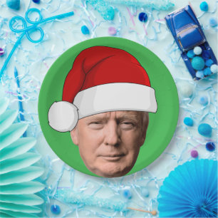 CHRISTMAS TRUMP PAPER PLATES 