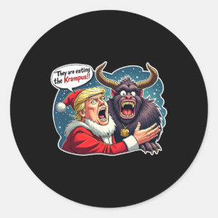 Christmas Trump Santa Claus They Are Eating The Kr Classic Round Sticker