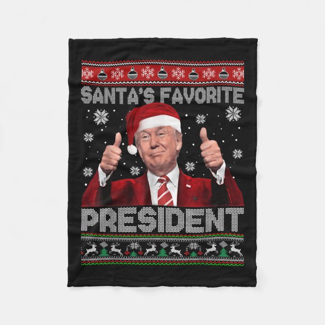 Christmas Trump Santa's Favourite President Xmas U Fleece Blanket (Front)