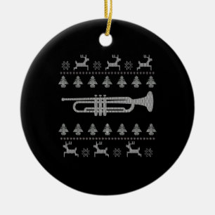 Christmas Trumpet Gift Ceramic Ornament