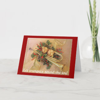 Christmas Trumpet, Let trumpets sound the joy! Hol Holiday Card