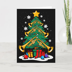 Christmas Trumpet Player Xmas Tree Funny Music Lov Card