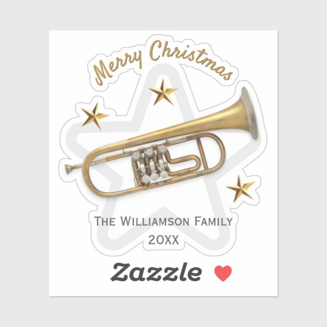 Christmas Trumpet Stars Music Lover's Personalised (Sheet)
