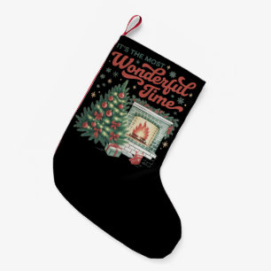 Christmas t's The Most Wonderful Time Vintage Small Christmas Stocking