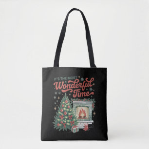 Christmas t's The Most Wonderful Time Vintage Tote Bag