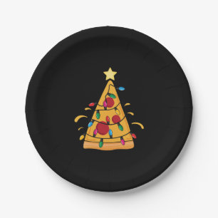 Christmas TShirt for Kids Boys Pizza Xmas Tree Paper Plate