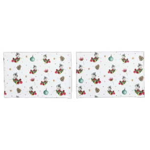 Christmas Tufted Titmouse Winter Bird Pattern Pillowcase