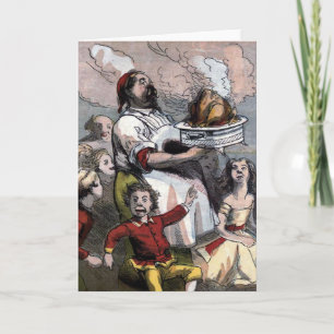 "Christmas Turkey" Vintage Illustration Holiday Card