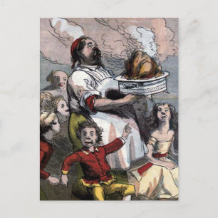 "Christmas Turkey" Vintage Illustration Holiday Postcard