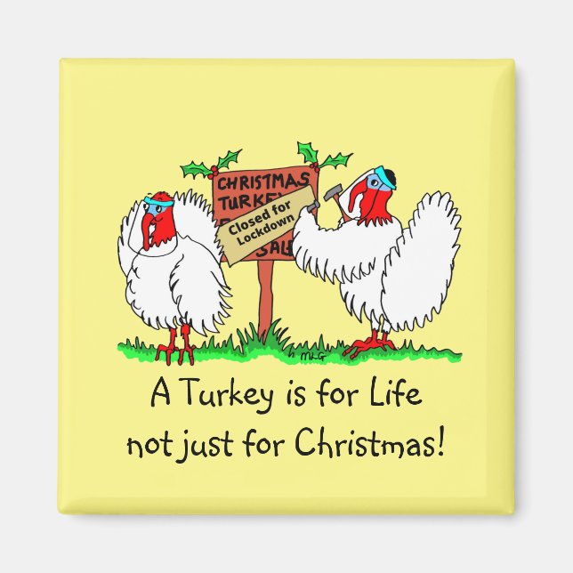 Christmas Turkeys in Lockdown Magnet (Front)
