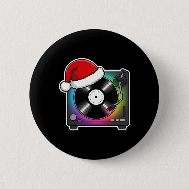 Christmas Turntable Festive Holiday Xmas  6 Cm Round Badge (Front)