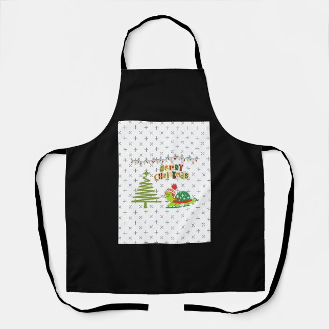 christmas turtle A-Line Dress Apron (Front)