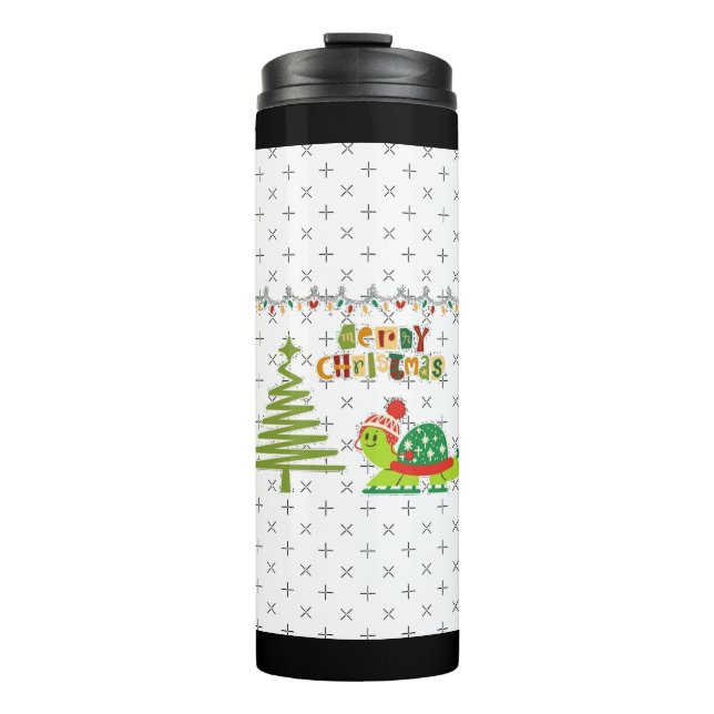 christmas turtle A-Line Dress Thermal Tumbler (Front)