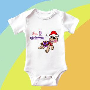 Christmas turtle baby bodysuit