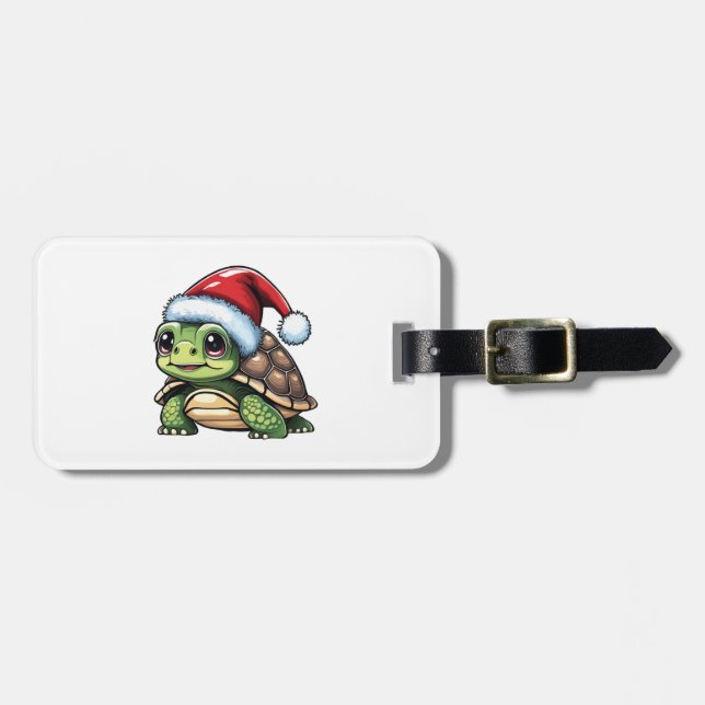 Christmas Turtle Copy Luggage Tag (Front Horizontal)