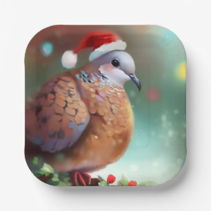 Christmas Turtle Dove 1 Paper Plate