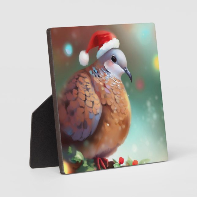 Christmas Turtle Dove 1 Plaque (Front)