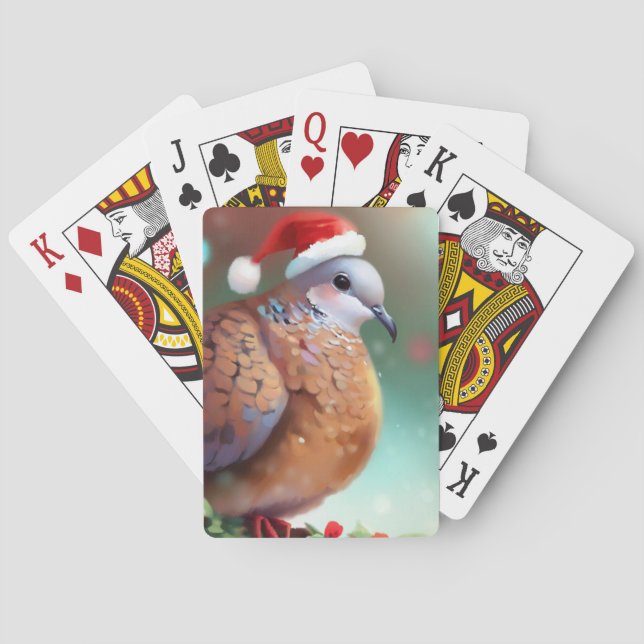 Christmas Turtle Dove (1) Playing Cards (Back)