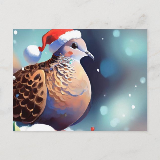 Christmas Turtle Dove 2 Holiday Postcard (Front)