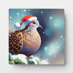 Christmas Turtle Dove 2 Plaque