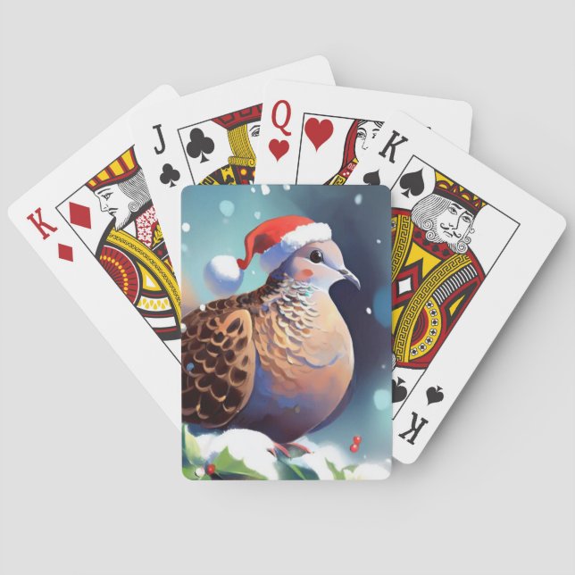 Christmas Turtle Dove (2) Playing Cards (Back)