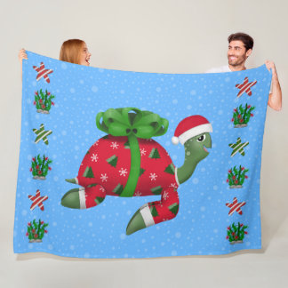Christmas Turtle Fleece Blanket