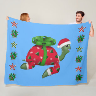 Christmas Turtle Fleece Blanket