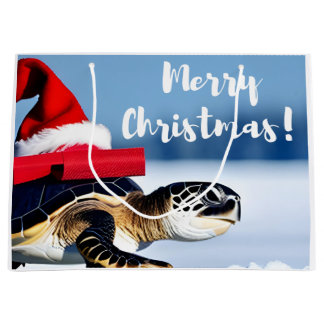 Christmas Turtle  Large Gift Bag