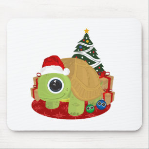 Christmas Turtle Mouse Pad