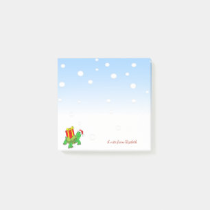 Christmas,Turtle Santa Hat,Present-Personalised Post-it Notes