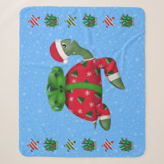 Christmas Turtle Sherpa Blanket