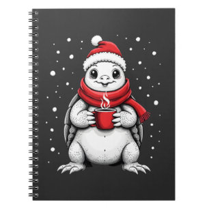 Christmas Turtle with Santa Hat Coffee Lover Funny Notebook