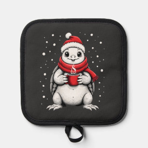 Christmas Turtle with Santa Hat Coffee Lover Funny Pot Holder