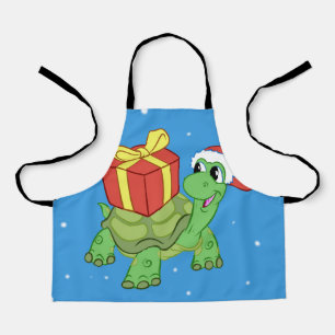 Christmas turtle with the gift apron