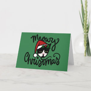 Christmas Tuxedo Cat Card