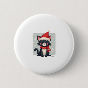 Christmas Tuxedo Cat Santa Scarf Ugly Xmas Women G 6 Cm Round Badge