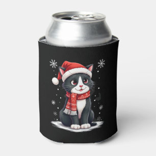 Christmas Tuxedo Cat Santa Scarf Ugly Xmas Women G Can Cooler