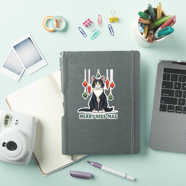 Christmas Tuxedo Cat with Holiday Decorations Merr (iPad Cover)