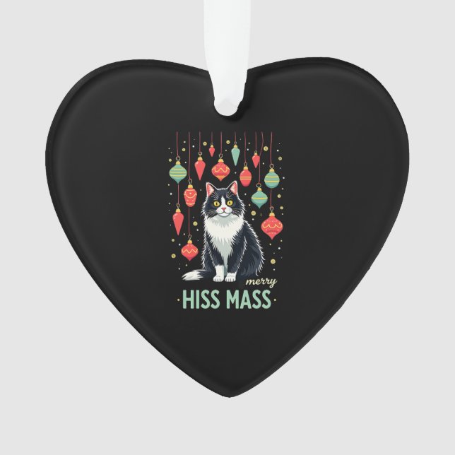 Christmas Tuxedo Cat with Holiday Decorations Merr (Front)