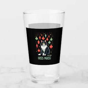 Christmas Tuxedo Cat with Holiday Decorations Merr Glass