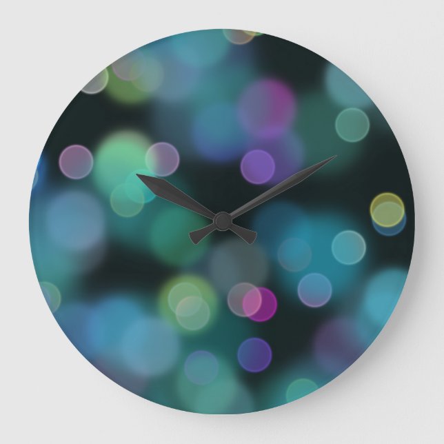 Christmas Twilight Pattern on Midnight Blue Large Clock (Front)