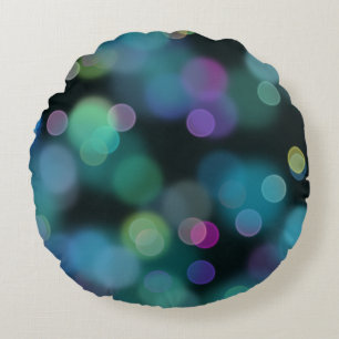 Christmas Twilight Pattern on Midnight Blue Round Cushion