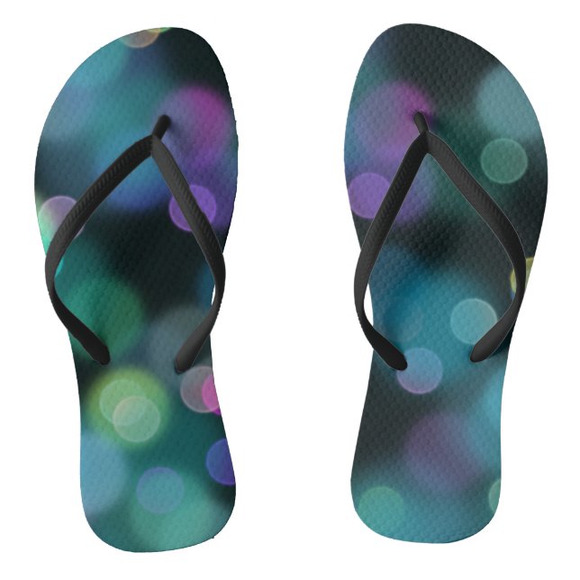 Christmas Twilight Pattern on Midnight Blue Thongs (Footbed)
