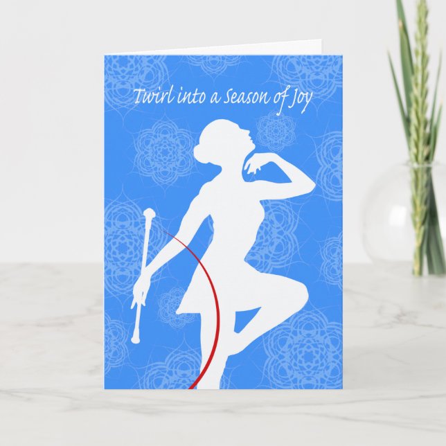 Christmas, Twirl into a Season of Joy, Baton Holiday Card (Front)