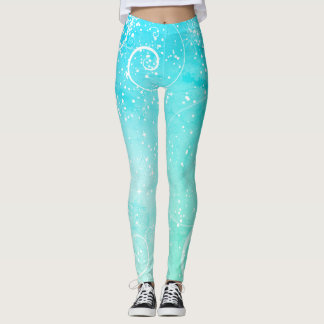 Christmas twirling snow leggings