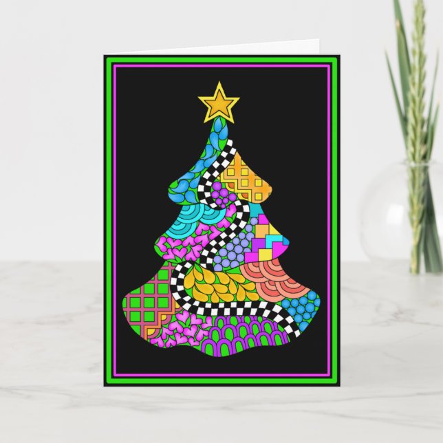 Christmas Twist Card with Black Background (Front)