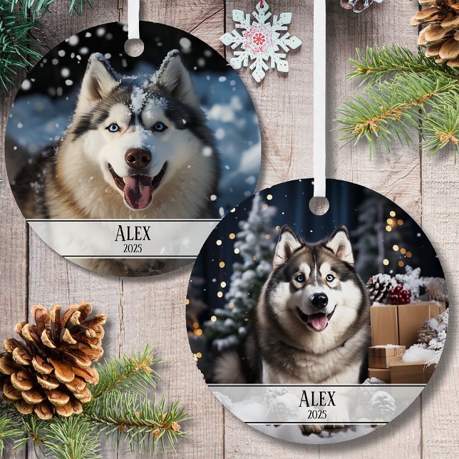 Christmas Two Photo Pet Metal Tree Decoration (Creator Uploaded)